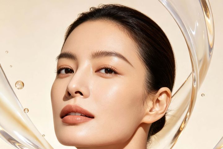 Woman with calm, even skin after treatment